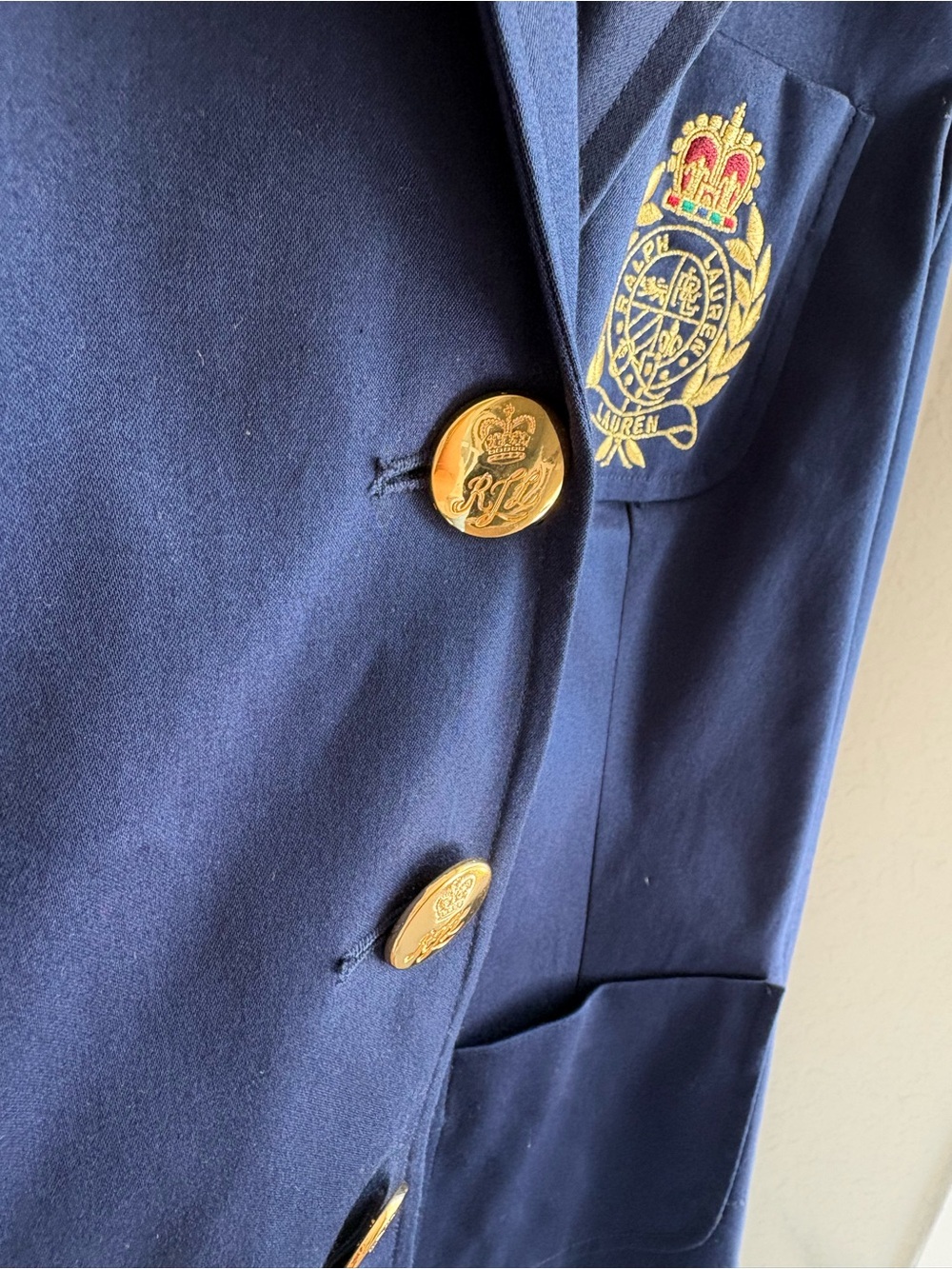 Ralph Lauren NWT Navy Crest Blazer Gold Buttons Equestrian Preppy Small - Picture 6 of 9
